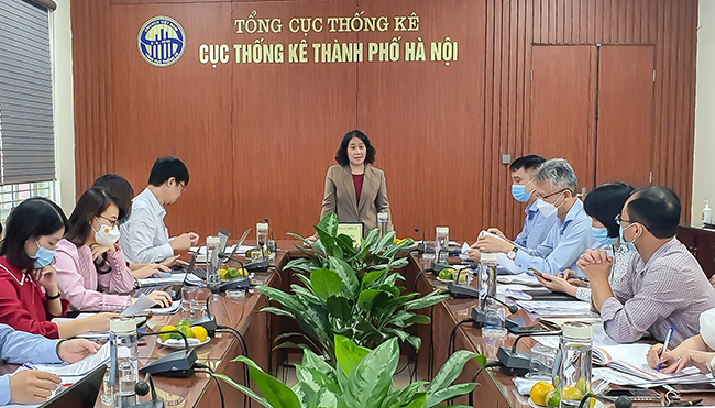  Ban Chỉ đạo TĐT kinh tế TW nghiệm thu thí điểm TĐT kinh tế năm 2021 tại Cục Thống kê TP Hà Nội