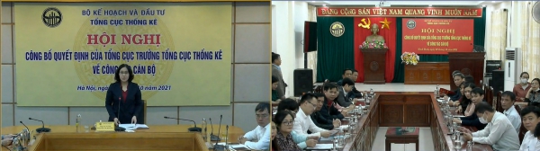 Hội nghị trực tuyến Công bố Quyết định của Tổng cục trưởng TCTK về công tác cán bộ Cục Thống kê Ninh Bình 3