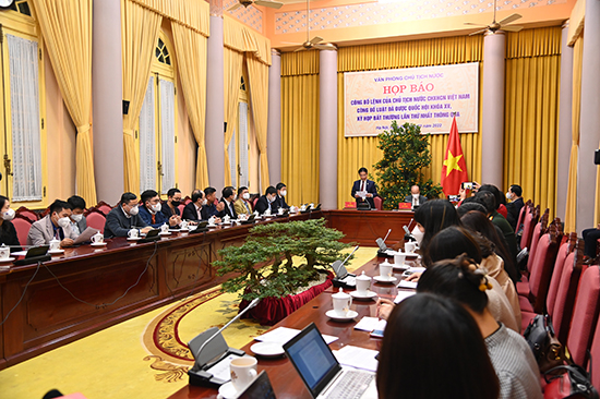 Họp báo Công bố Lệnh của Chủ tịch nước CHXHCN Việt Nam công bố Luật đã được Quốc hội khóa XV, kỳ họp bất thường lần thứ nhất thông qua 2