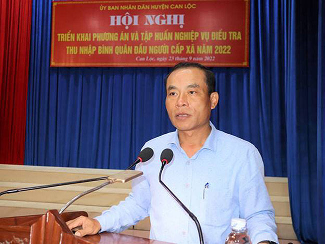 UBND huyện Can Lộc tập huấn nghiệp vụ điều tra, tổng hợp, tính toán tiêu chí về thu nhập bình quân đầu người cấp xã thuộc Chương trình xây dựng NTM giai đoạn 2021-2025 2