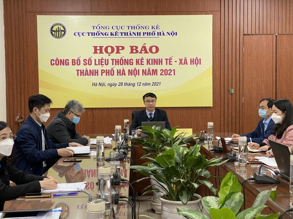 Cục Thống kê Hà Nội họp báo công bố số liệu thống kê kinh tế -xã hội thành phố Hà Nội năm 2021