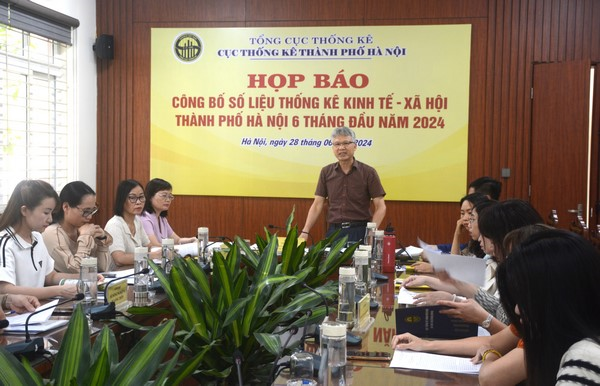 Họp báo công bố số liệu thống kê kinh tế - xã hội thành phố Hà Nội 6 tháng đầu năm 2024