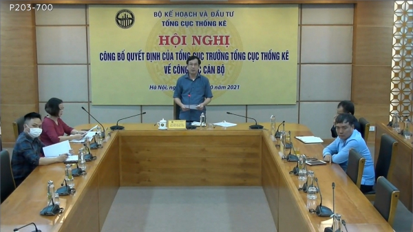 Hội nghị trực tuyến Công bố Quyết định của Tổng cục trưởng TCTK về công tác cán bộ Cục Thống kê Phú Yên