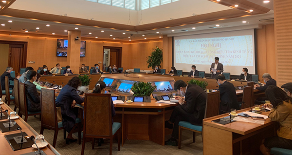 Thành phố Hà Nội tổ chức Hội nghị trực tuyến triển khai Kế hoạch Tổng điều tra kinh tế năm 2021  1
