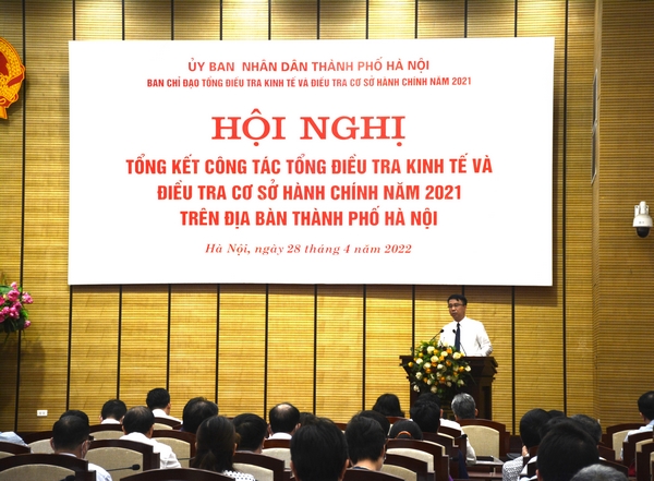 Hội nghị Tổng kết Tổng điều tra kinh tế và Điều tra cơ sở hành chính năm 2021 trên địa bàn thành phố Hà Nội