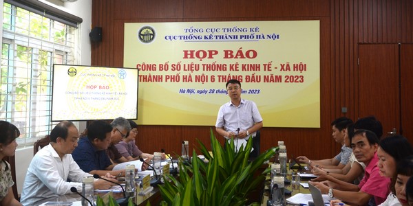 Họp báo công bố số liệu thống kê kinh tế -xã hội thành phố Hà Nội 6 tháng đầu năm 2023