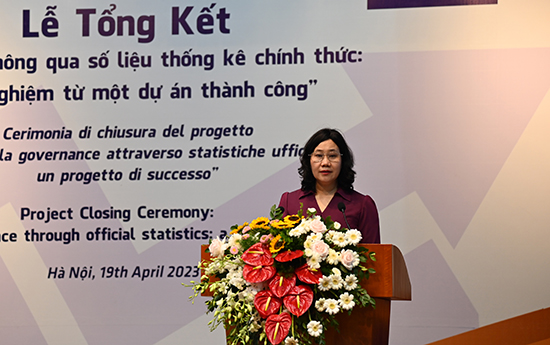 Lễ tổng kết Dự án “Cải thiện hệ thống thống kê quốc gia Việt Nam” do Cơ quan Hợp tác và Phát triển I-ta-li-a tài trợ