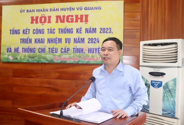 Tổng kết công tác Thống kê năm 2023, triển khai nhiệm vụ năm 2024 tại huyện Vũ Quang, tỉnh Hà Tĩnh 1
