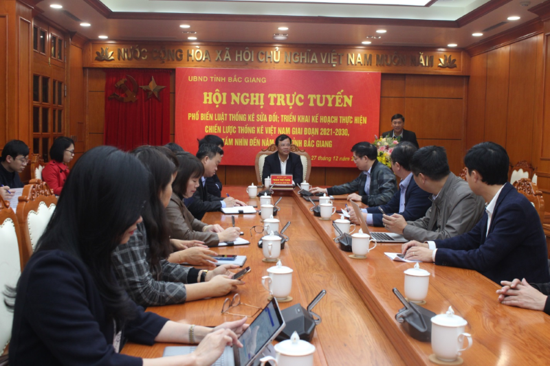 Bắc Giang: Hội nghị trực tuyến phổ biến Luật Thống kê sửa đổi và triển khai Kế hoạch thực hiện Chiến lược Thống kê Việt Nam giai đoạn 2021-2030 tầm nhìn đến năm 2045 