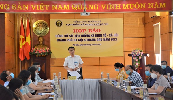 Họp báo công bố số liệu thống kê kinh tế -xã hội Thành phố Hà Nội 6 tháng đầu năm 2021