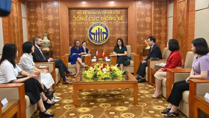 Lãnh đạo Tổng cục Thống kê tiếp xã giao Phó Đại sứ Đan Mạch tại Việt Nam