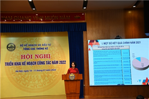 Tổng cục trưởng TCTK Nguyễn Thị Hương phát biểu tại Hội nghị