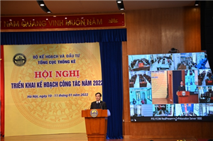 Phó Tổng cục trưởng TCTK Nguyễn Trung Tiến phát biểu tại Hội nghị